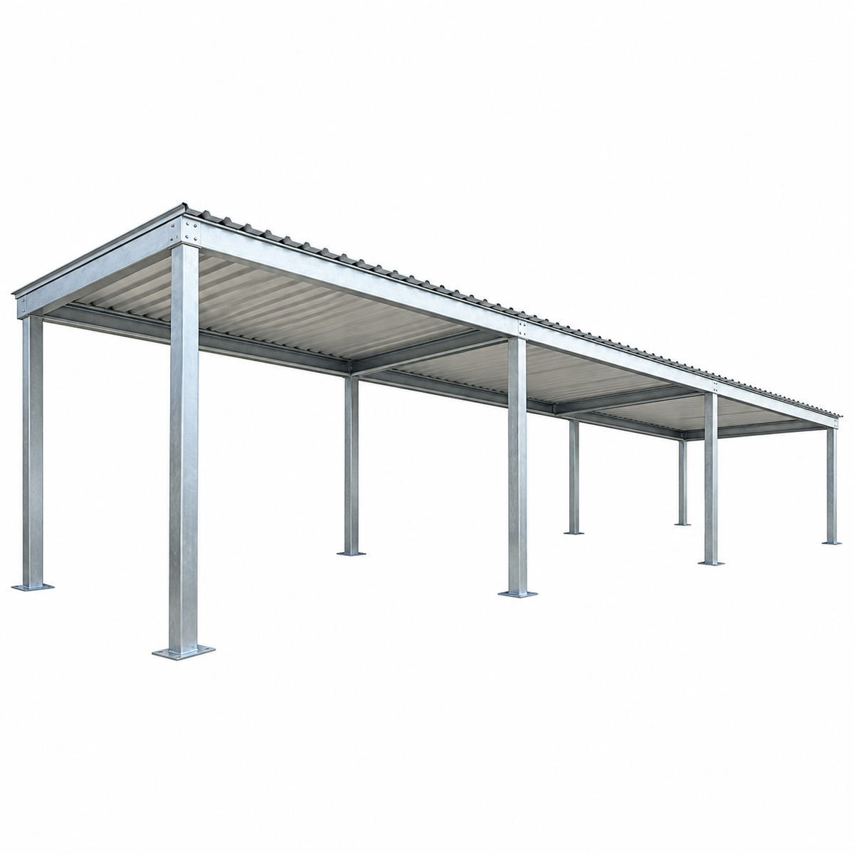 Ready Built Steel TEXAS ONLY - 10' x 30' x 9' Flat Roof Awning Cover/Carport