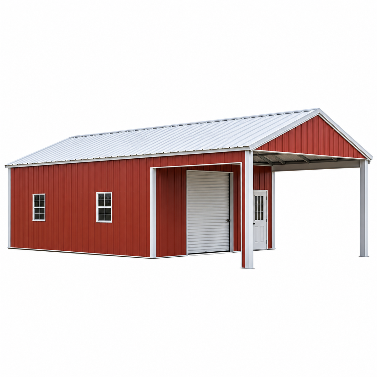 24' x 50' x 10' Combo Pavilion Garage Carport