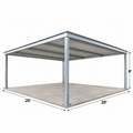 Ready Built Steel TEXAS ONLY - 20' x 20' x 8' Steel Post-Frame, Flat Roof Truss Rear Patio Awning