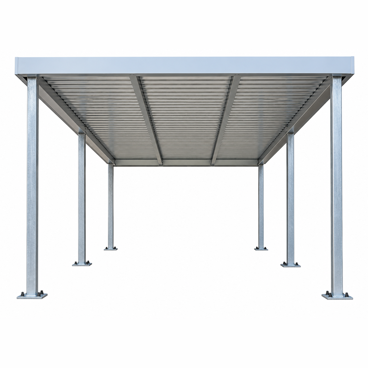 Ready Built Steel TEXAS ONLY - 10' x 30' x 9' Steel Post-Frame, Flat Roof Awning Cover