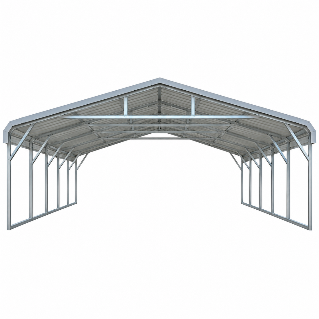 30' x 30' x 7' Regular Roof Three Car, Truck, Equipment Carport