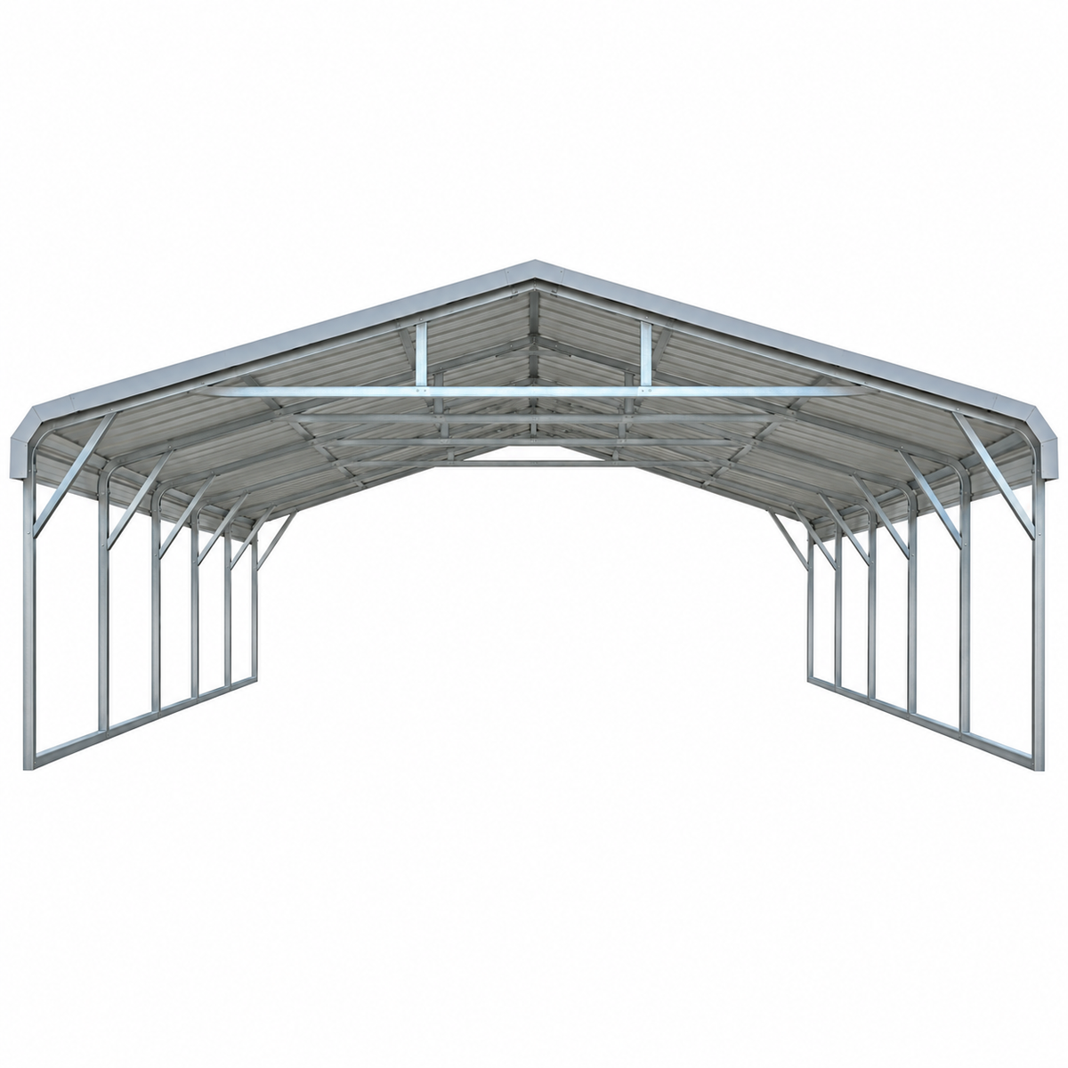 30' x 30' x 7' Regular Roof Three Car, Truck, Equipment Carport