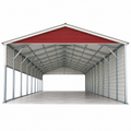 24' x 40' x 12' Vertical Roof RV Cover One Side Enclosed