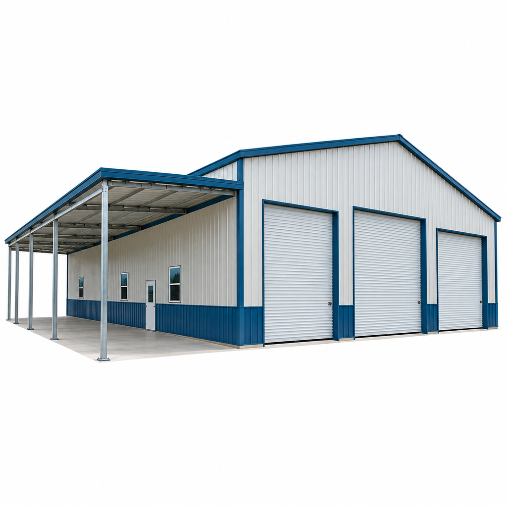 60' x 100' x 16' with Twin 16' Lean-Tos