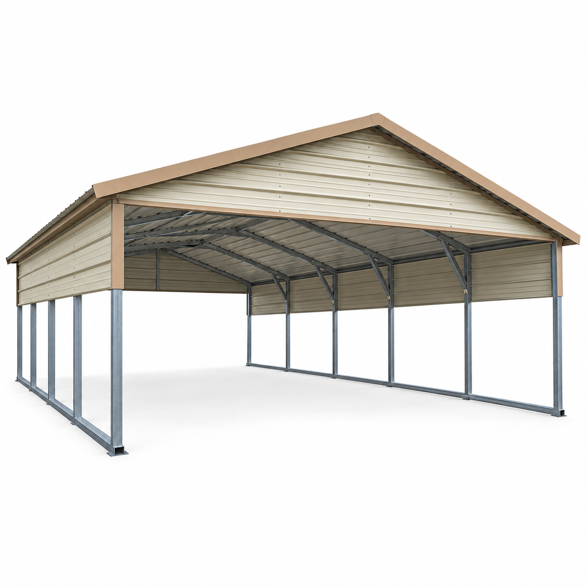 20' x 20' x 8' A-Frame Style 2 Car Carport
