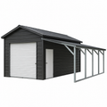 12' x 20' x 9' One Car Garage with 8' Lean-To