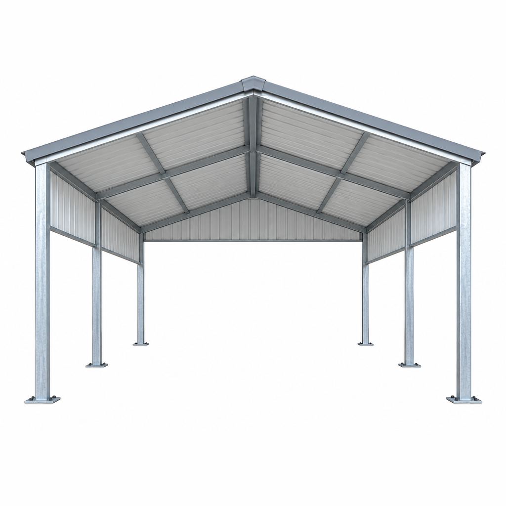 Ready Built Steel TEXAS ONLY - 14' x 30' x 10' Steel Post-Frame Boat RV Cover Carport