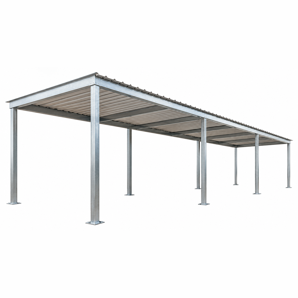 Ready Built Steel TEXAS ONLY: 12' x 45' x 9' Steel Post Frame Awning Cover