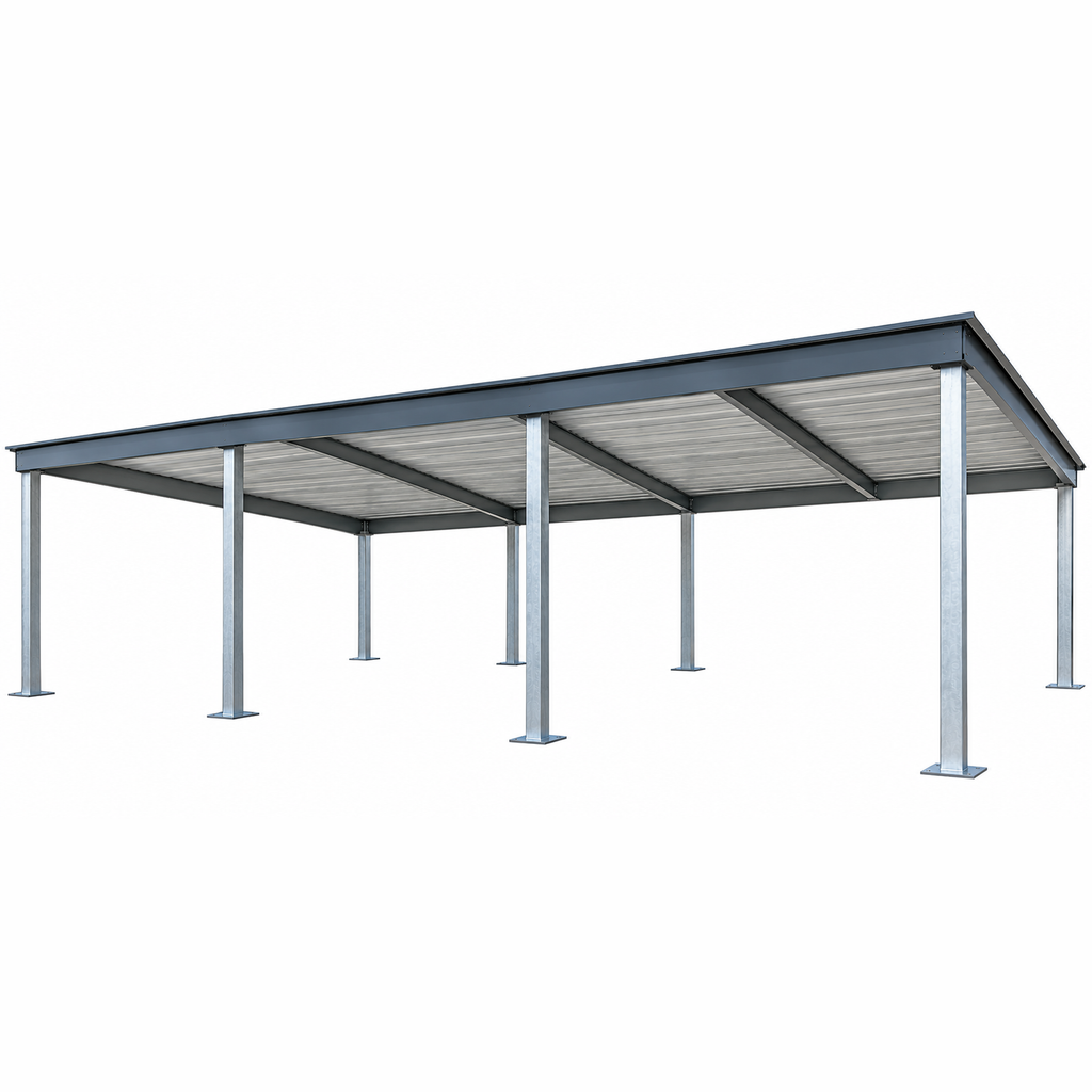 Ready Built Steel TEXAS ONLY: 20' x 45' x 8' Steel Post Frame Rear Patio Porch Cover Awning