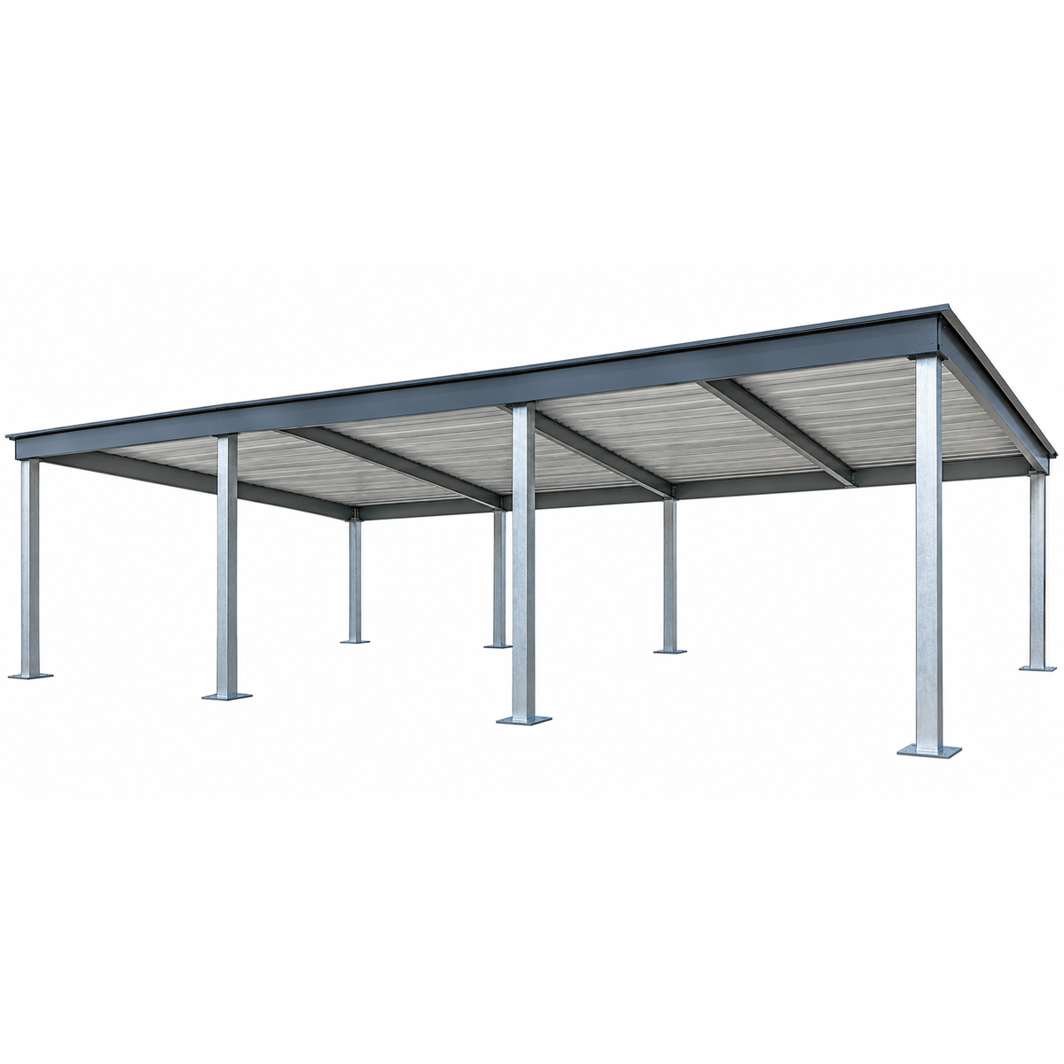 Ready Built Steel TEXAS ONLY: 20' x 45' x 8' Steel Post Frame Rear Patio Porch Cover Awning