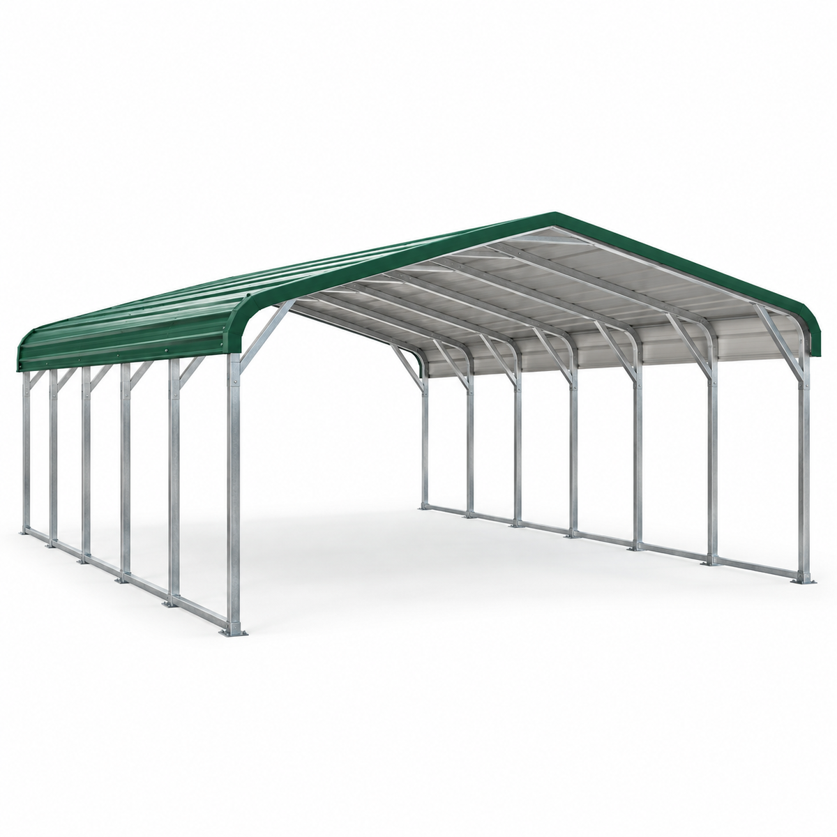 24' x 30' x 7' Three Car Regular Roof Carport Pavilion, Boat or Tractor Cover