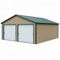 24' x 25' x 9' A-Frame Horizontal Roof Two Car Workshop Garage