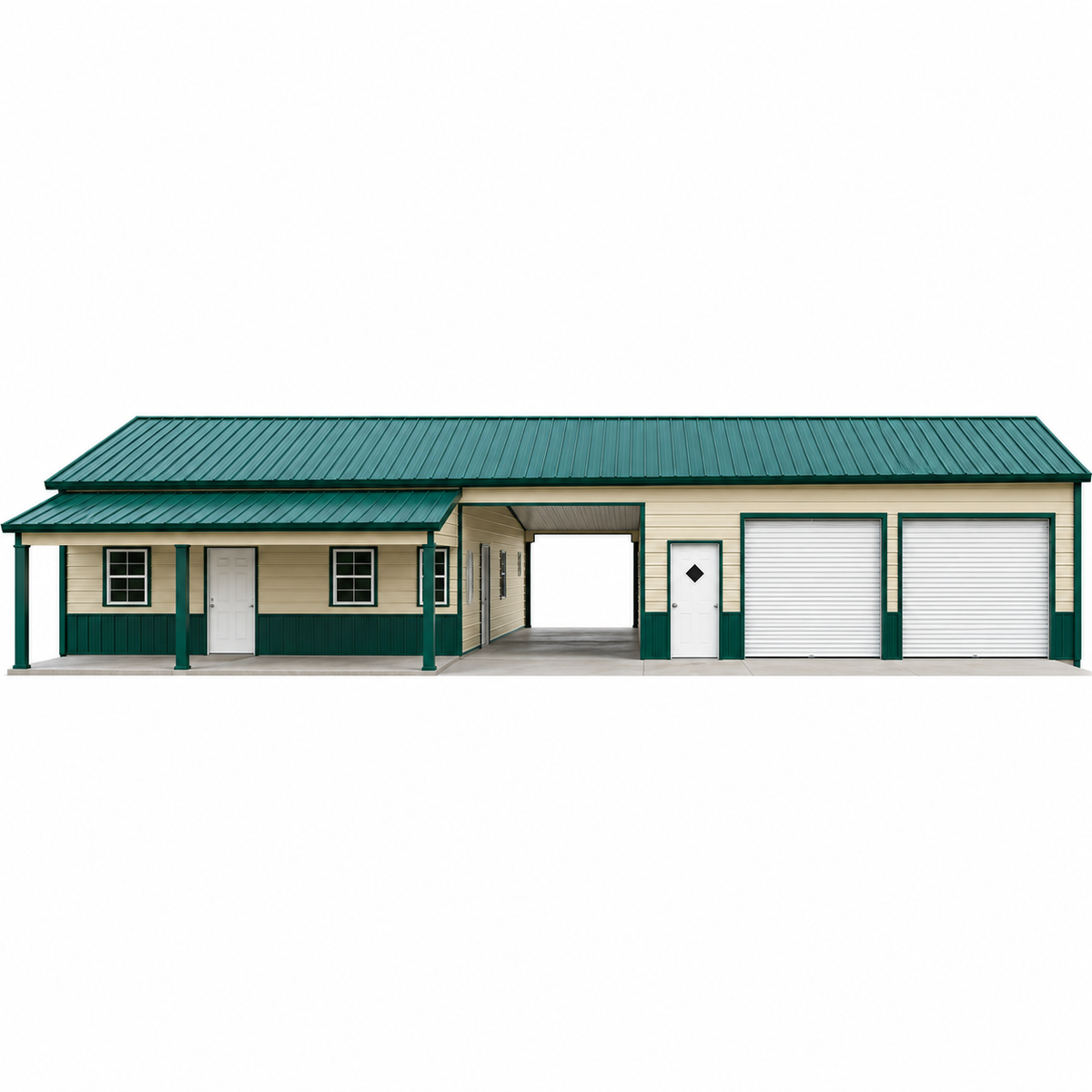 64' x 90' x 10'/8' Residential Barndo Shell Metal