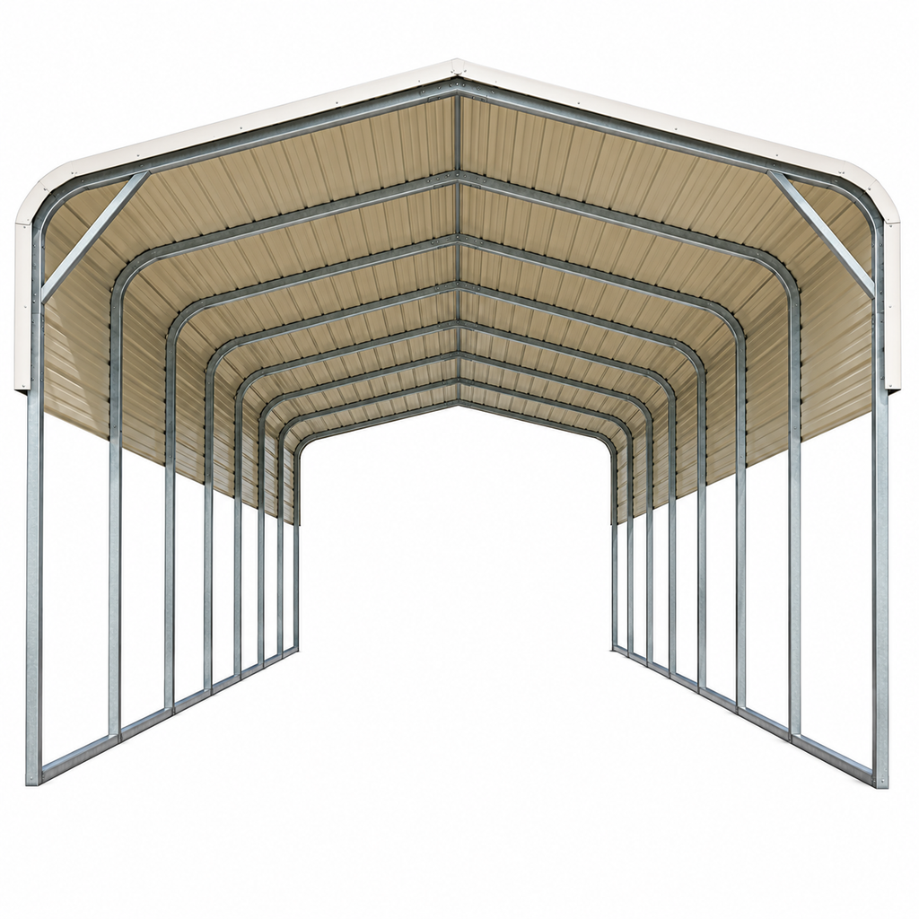 18' x 35' x 12' Regular Roof RV Cover without End Gables