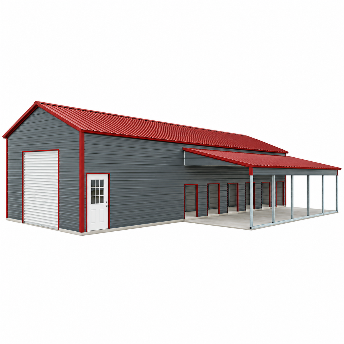 36' x 50' x 10'/7' Dog Kennel Workshop Combo