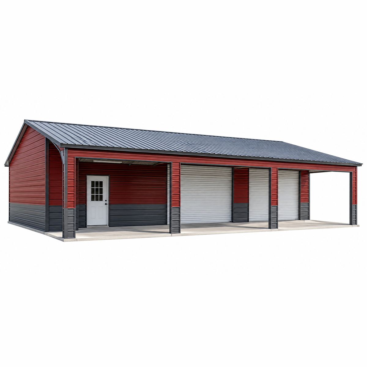 24' x 40' x 10' with 2 lean-to Garage, Store-Front