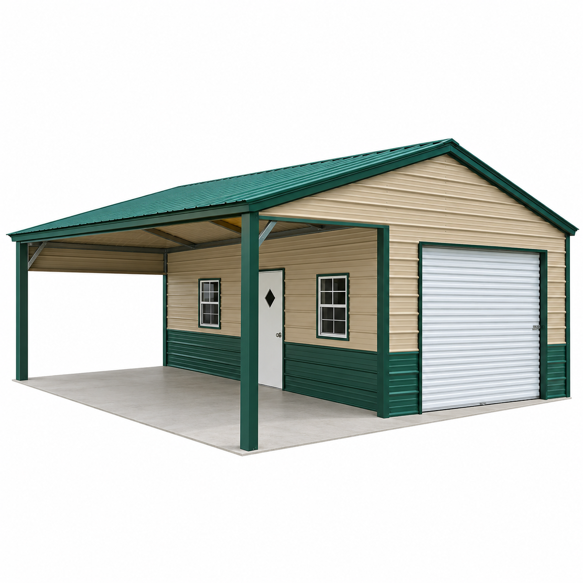 24'x25'x8' Side-Combo Garage Carport Shed