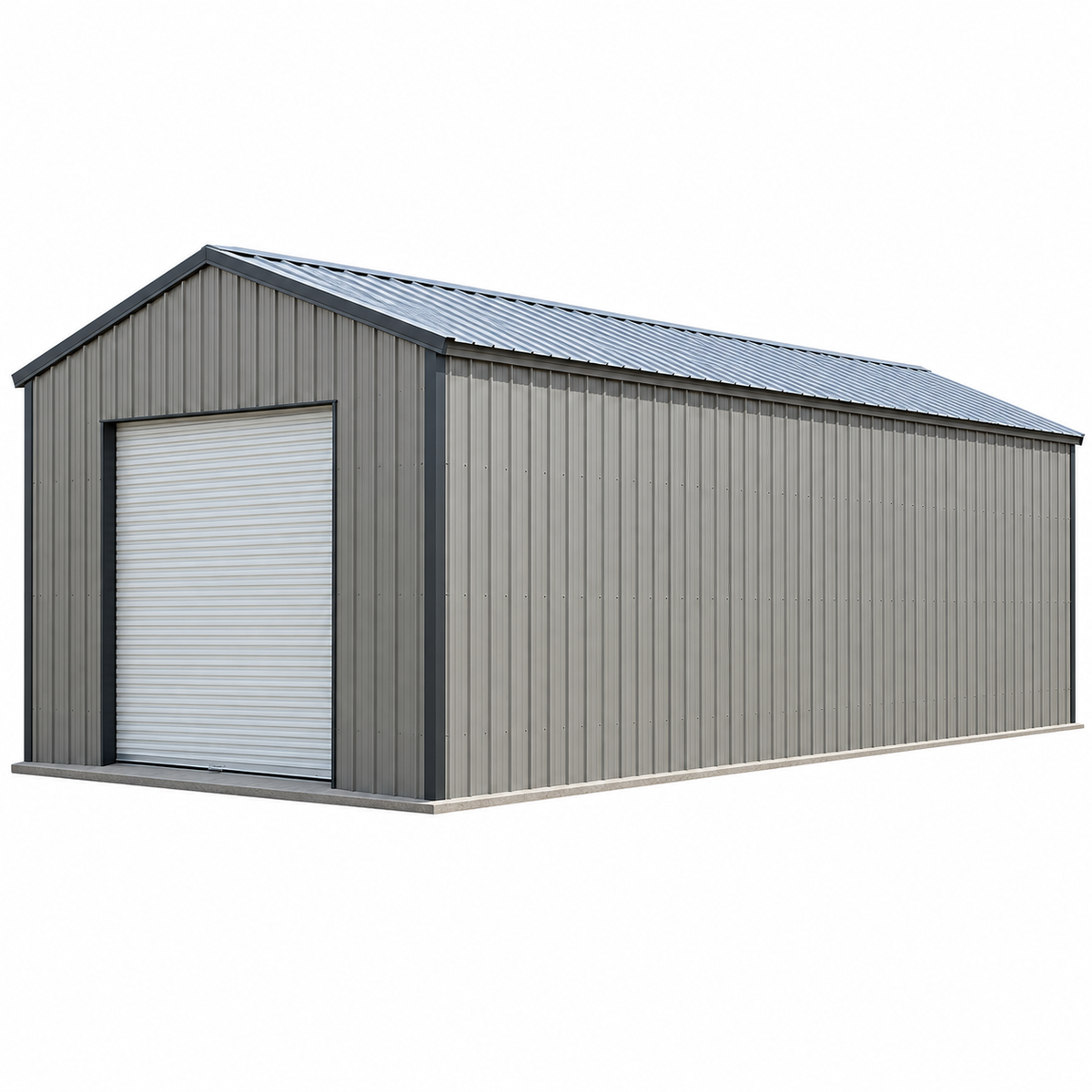 30' x 50' x 20' All Vertical Metal Building - Semi