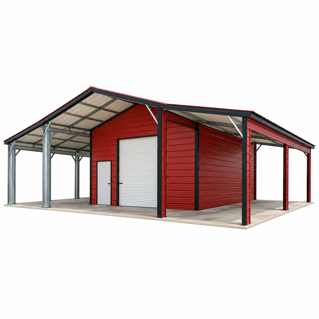 48' x 35' x 12' Ag Barn with Double Lean