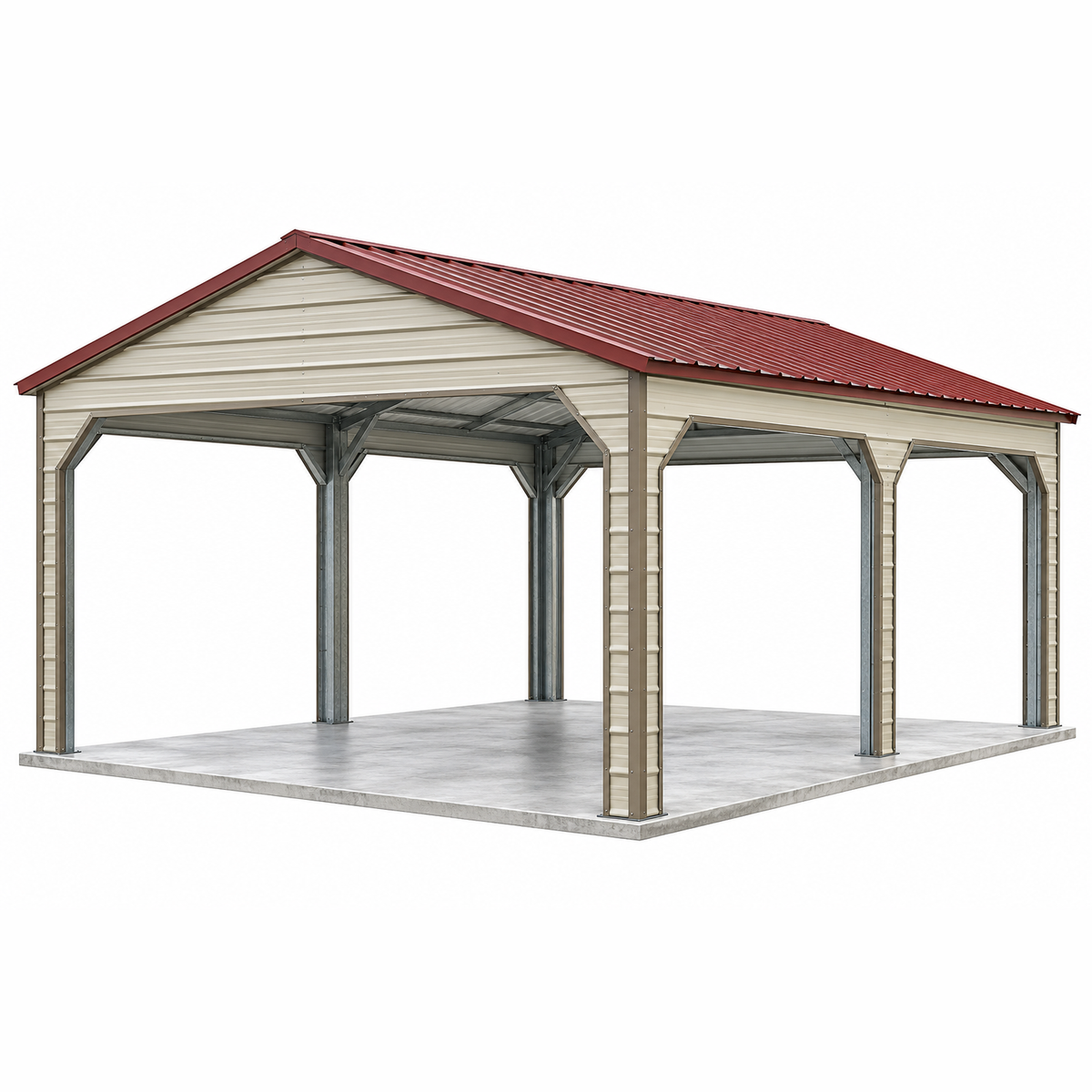 20' x 20' x 8' Pavilion Style Cover Carport