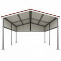 Ready Built Steel TEXAS ONLY - 20' x 30' x 9' Gabled Roof Steel Post Carport with Rear Gable and 3' Sides