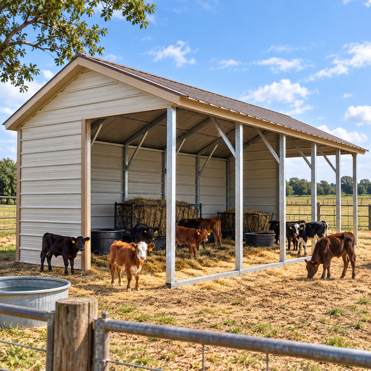 12' x 20' x 7' Animal Shelter Loafing Shed