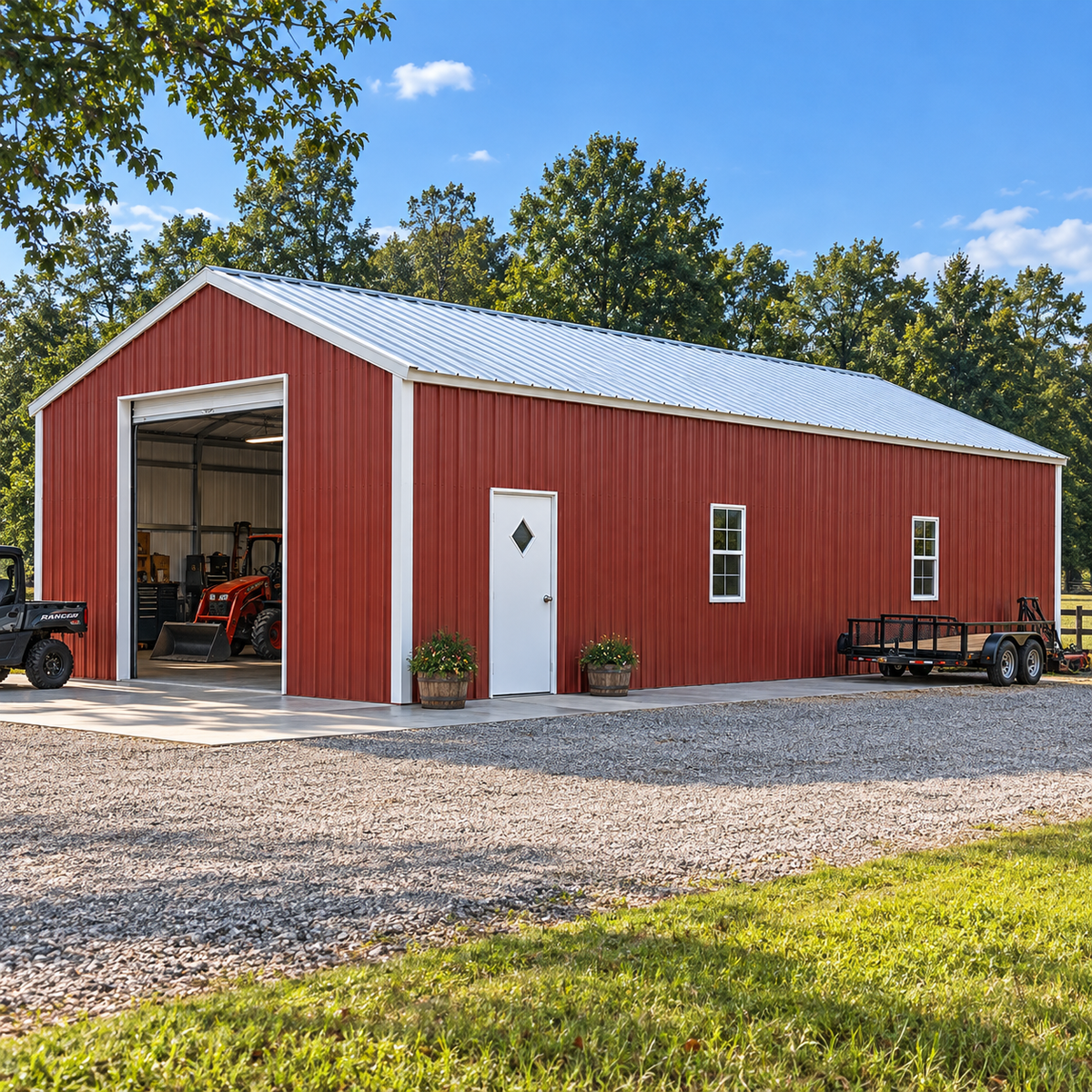 30' x 50' x 10' All Vertical Metal Garage Barn Workshop