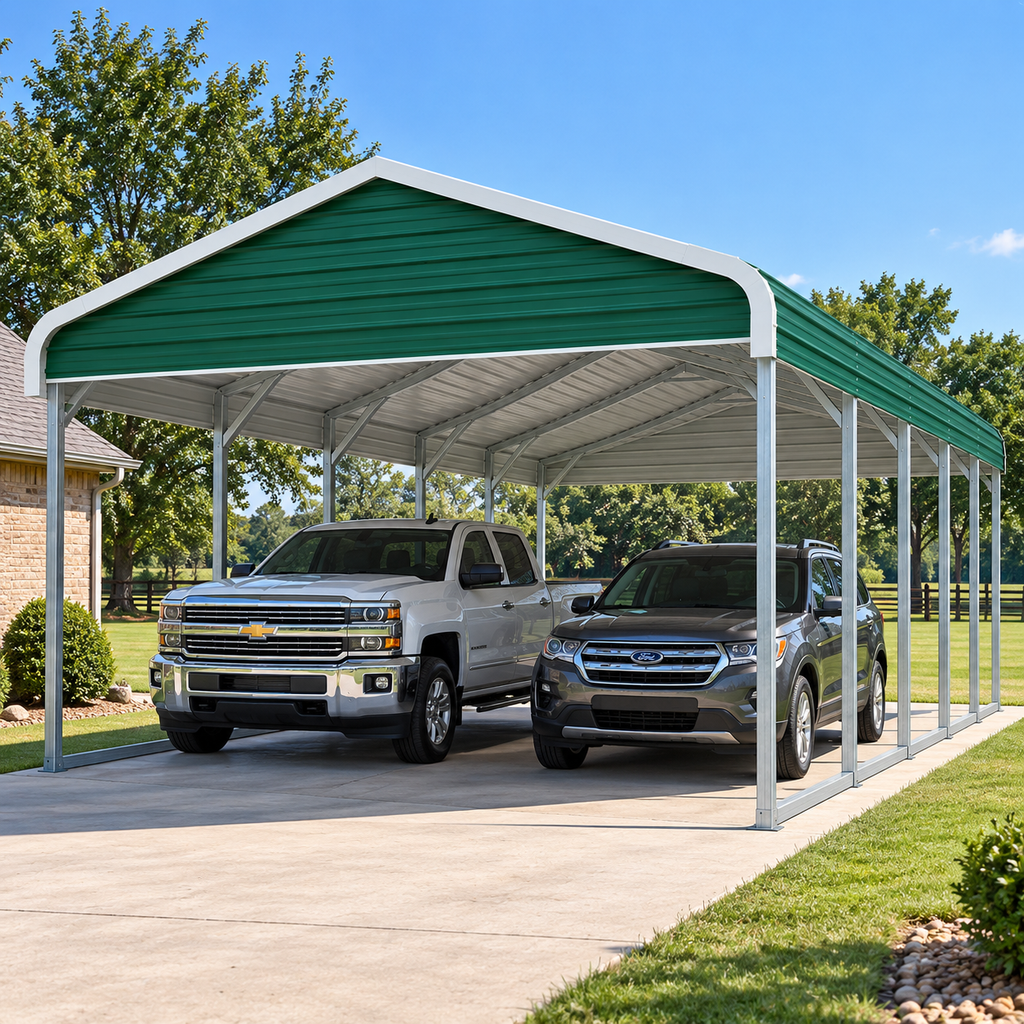 16' x 25' x 7' Regular Roof Carport