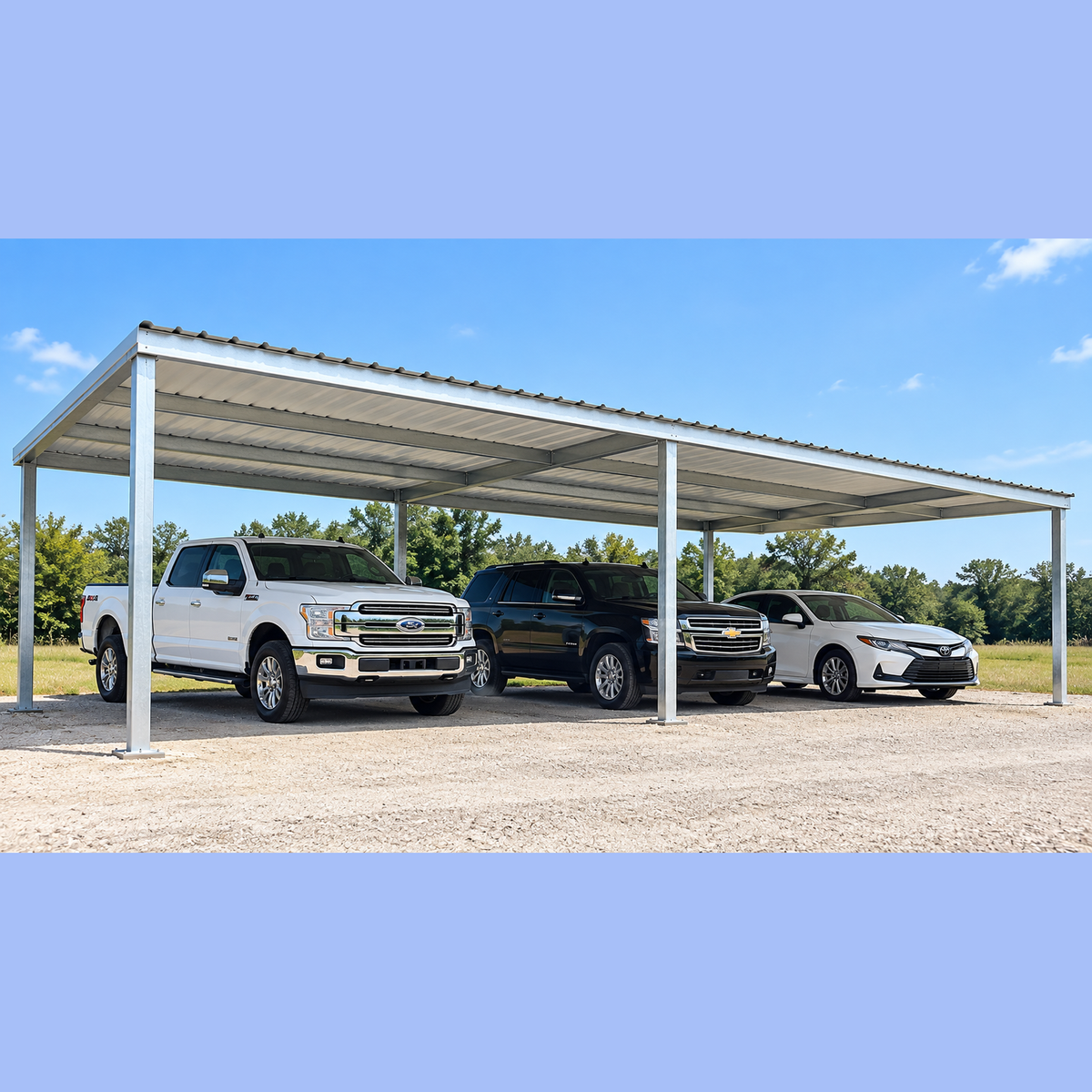 TEXAS ONLY - 15' x 35' Galvanized Steel Post Frame Mono-Slope Parking or Patio