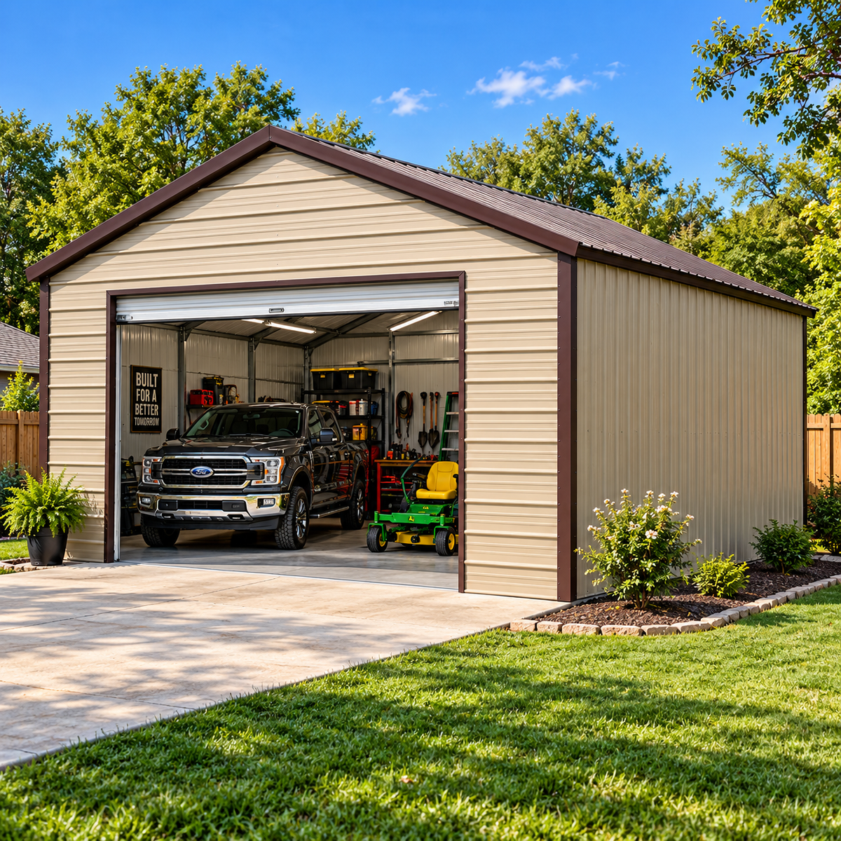 12'x21'x9' Backyard Garage Shed Building