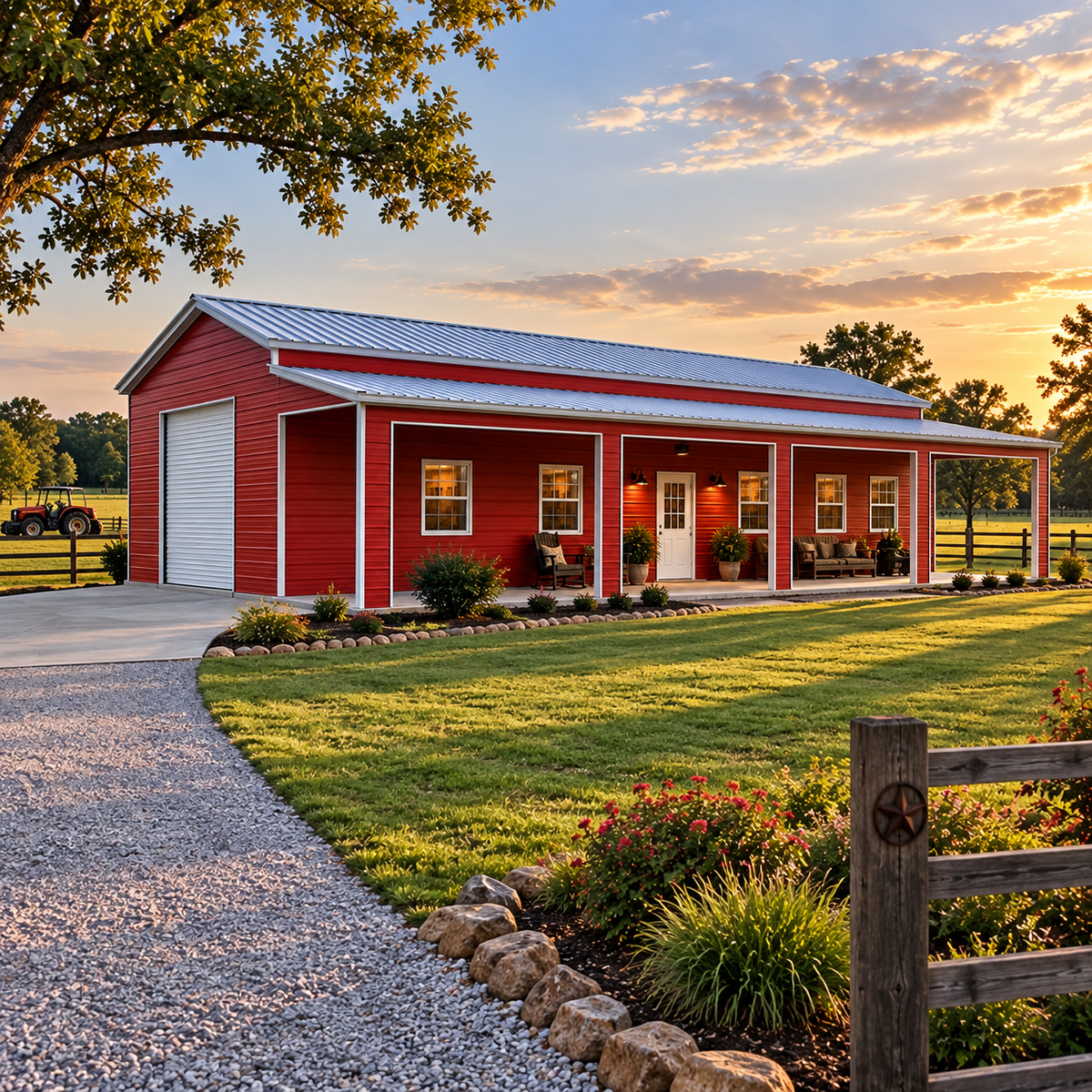 40' x 70' x 12'/9' Barndominium Shell