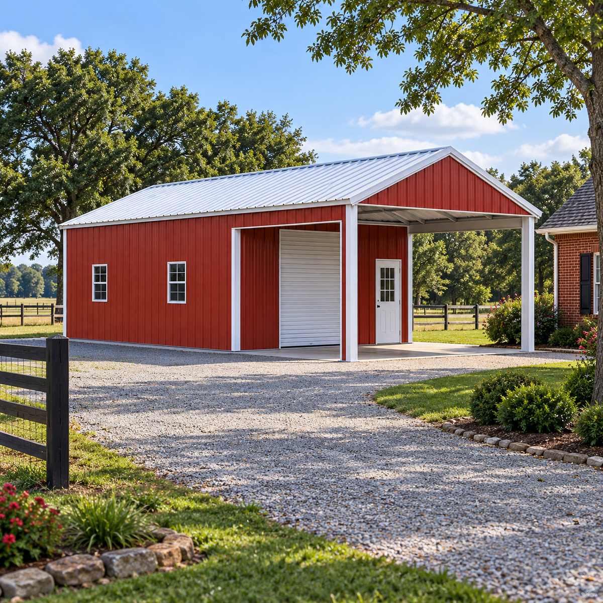 24' x 50' x 10' Combo Pavilion Garage Carport