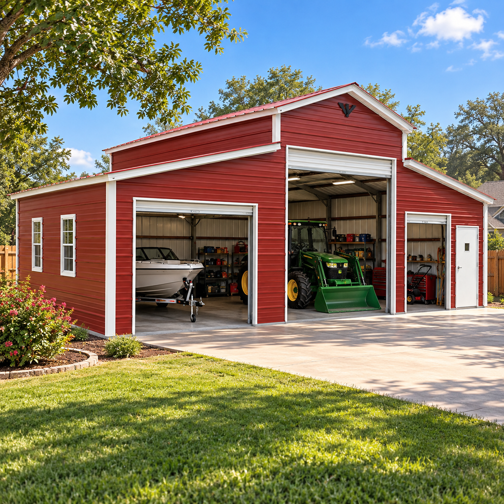 32' x 20' x 12'/8' Step Down Barn Garage