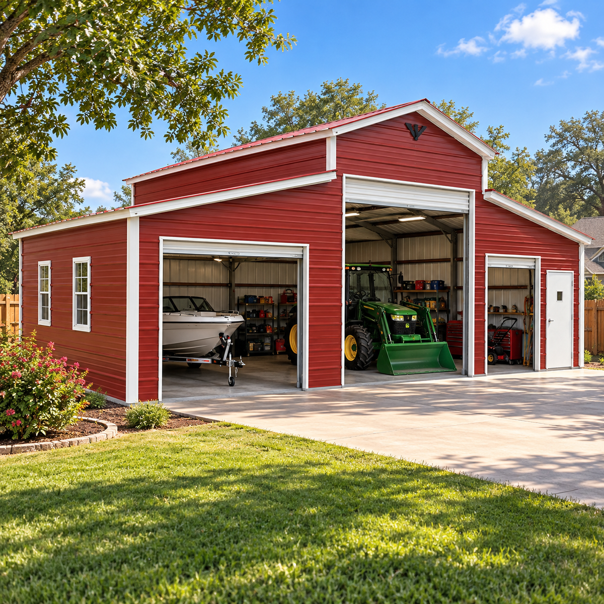 32' x 20' x 12'/8' Step Down Barn Garage