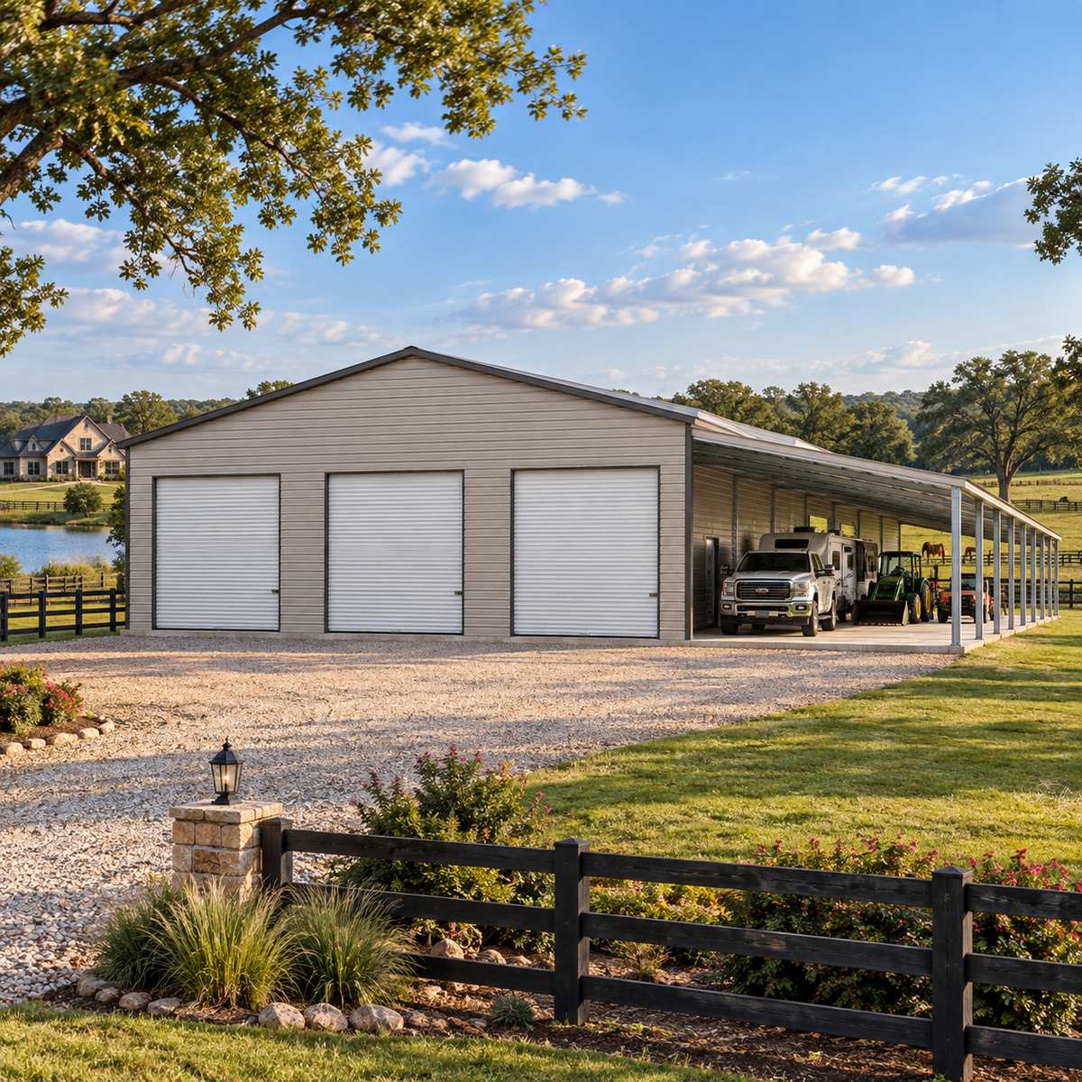 40' x 80' x 12' with 4' on center upgrade and 16'x80' Lean-To