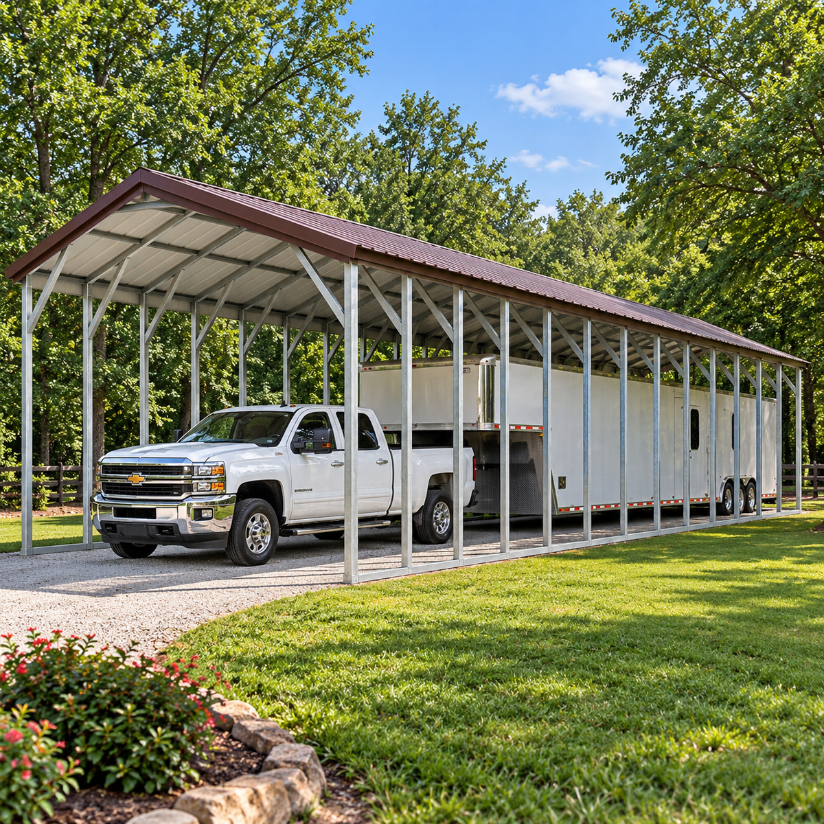 18' x 70' x 10' Truck & Trailer or RV Cover Carport