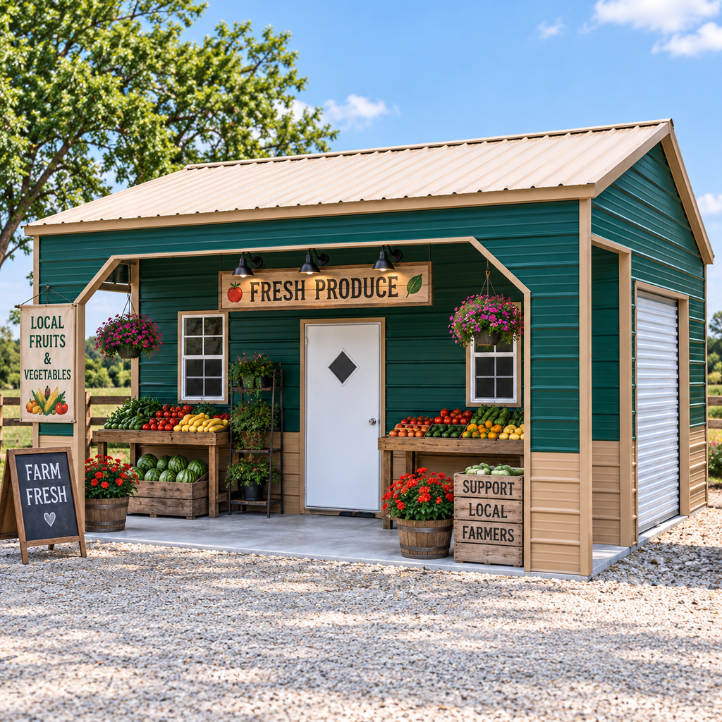 20'x21'x8' Side Combo Garage Workshop