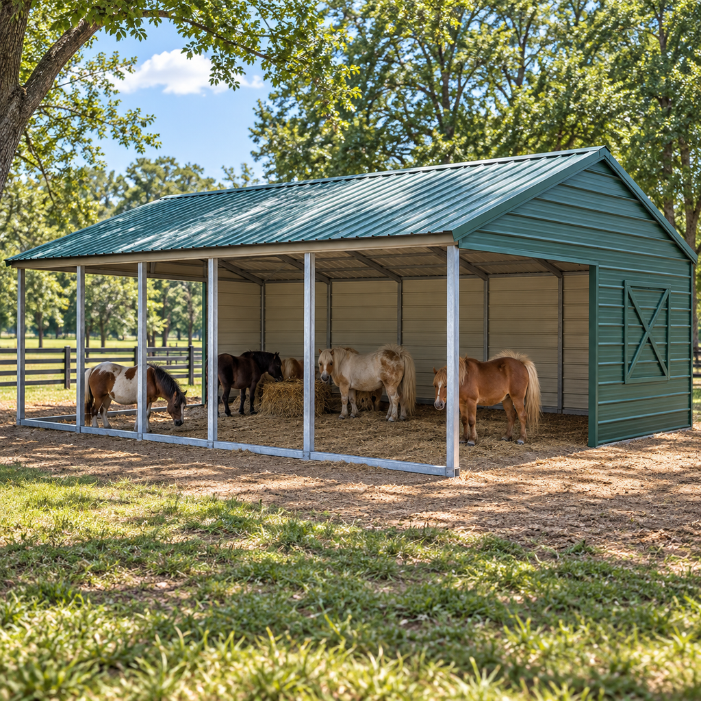 20' x 25' x 7' Vertical Roof Animal Shelter Barn