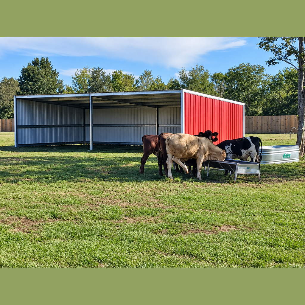 Ready Built Steel TEXAS ONLY 20’ x 40’ x 10’/8’ Loafing Shed