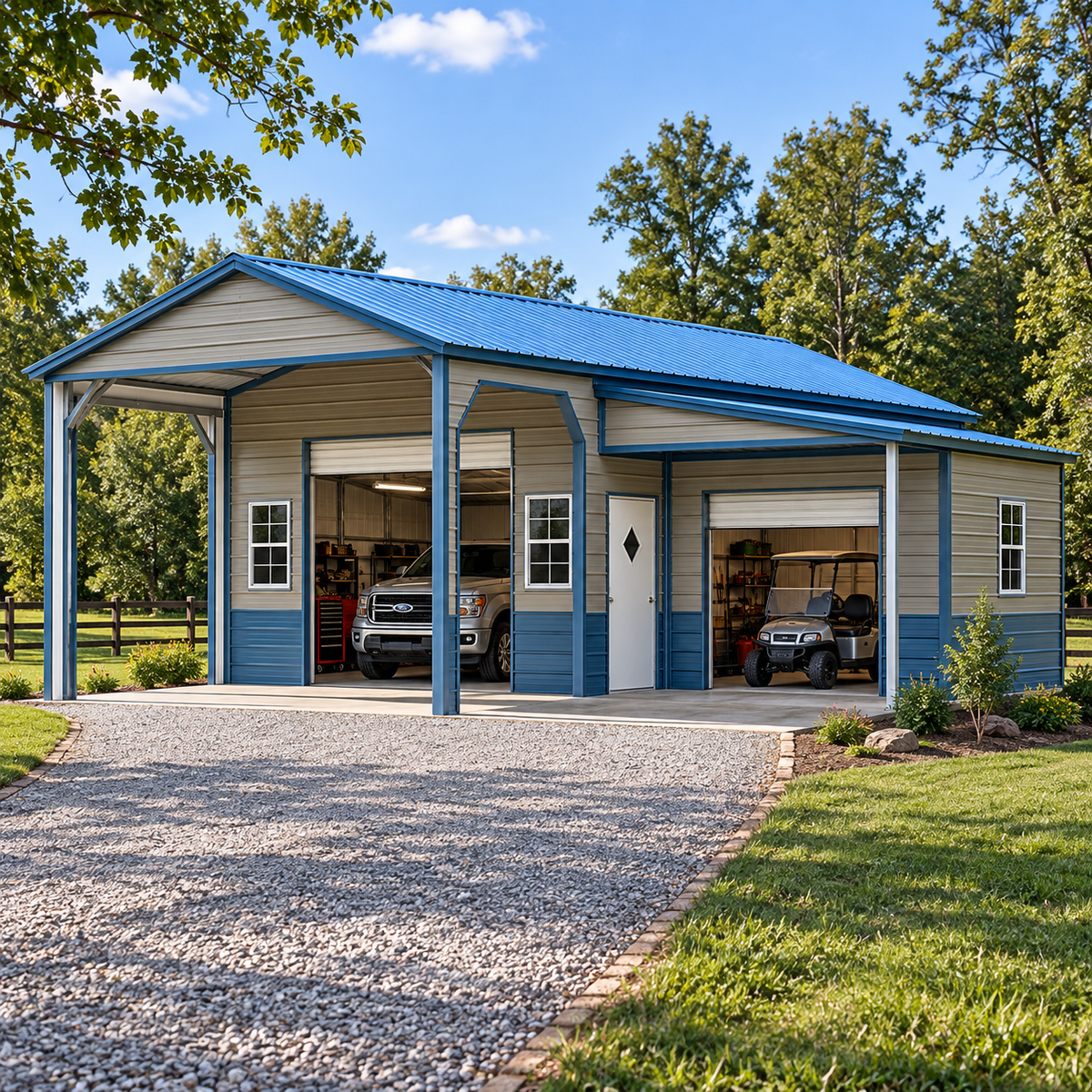 28' x 30' x 10'/7' Workshop Garage