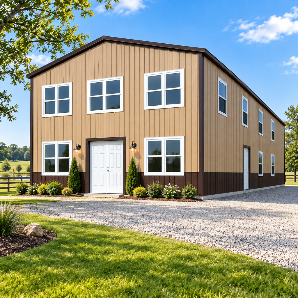 36' x 65' x 20' Two-Story Barndominium Shell Metal Building