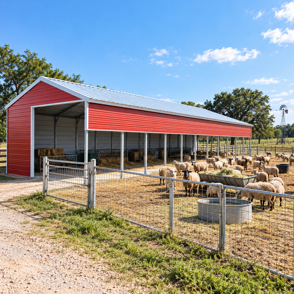 20' x 60' x 7' Loafing Shed Animal Shelter or Storage