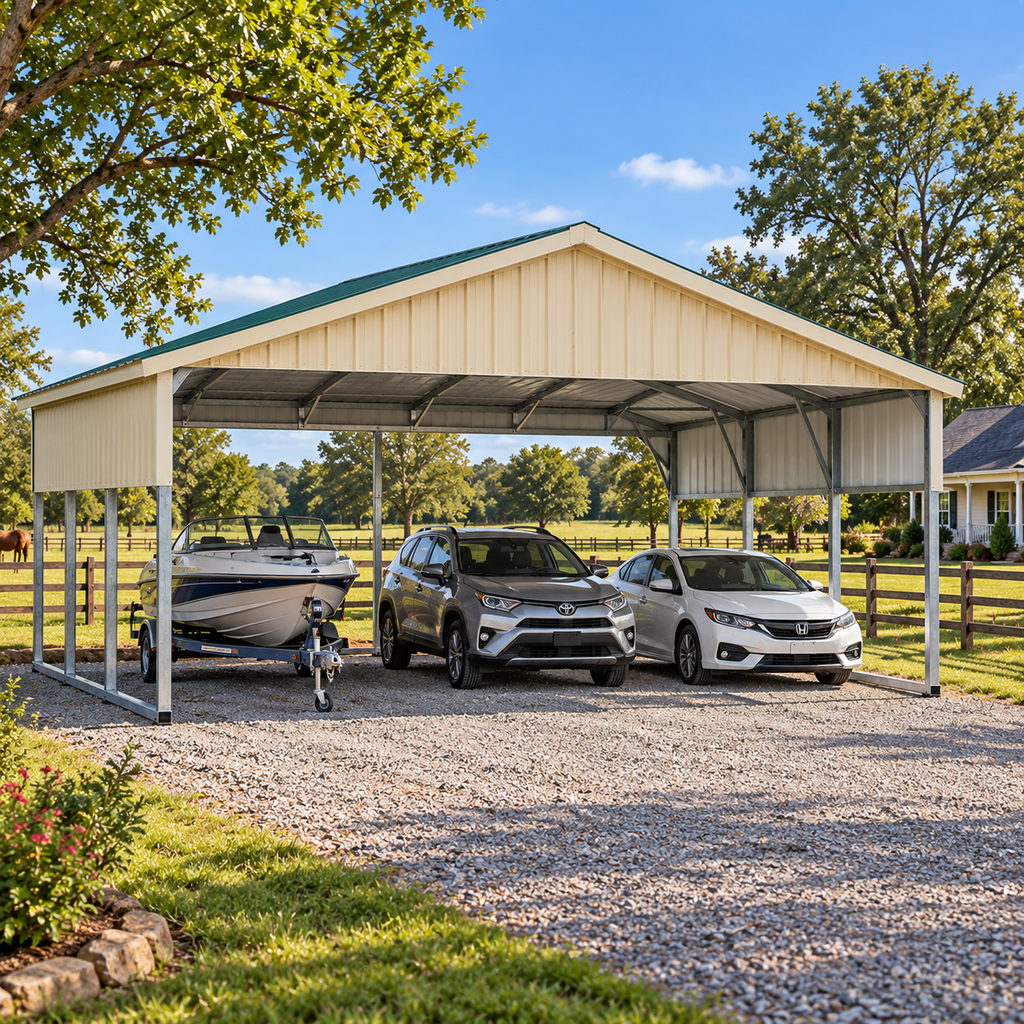 24' x 26' x 8' All Vertical Carport