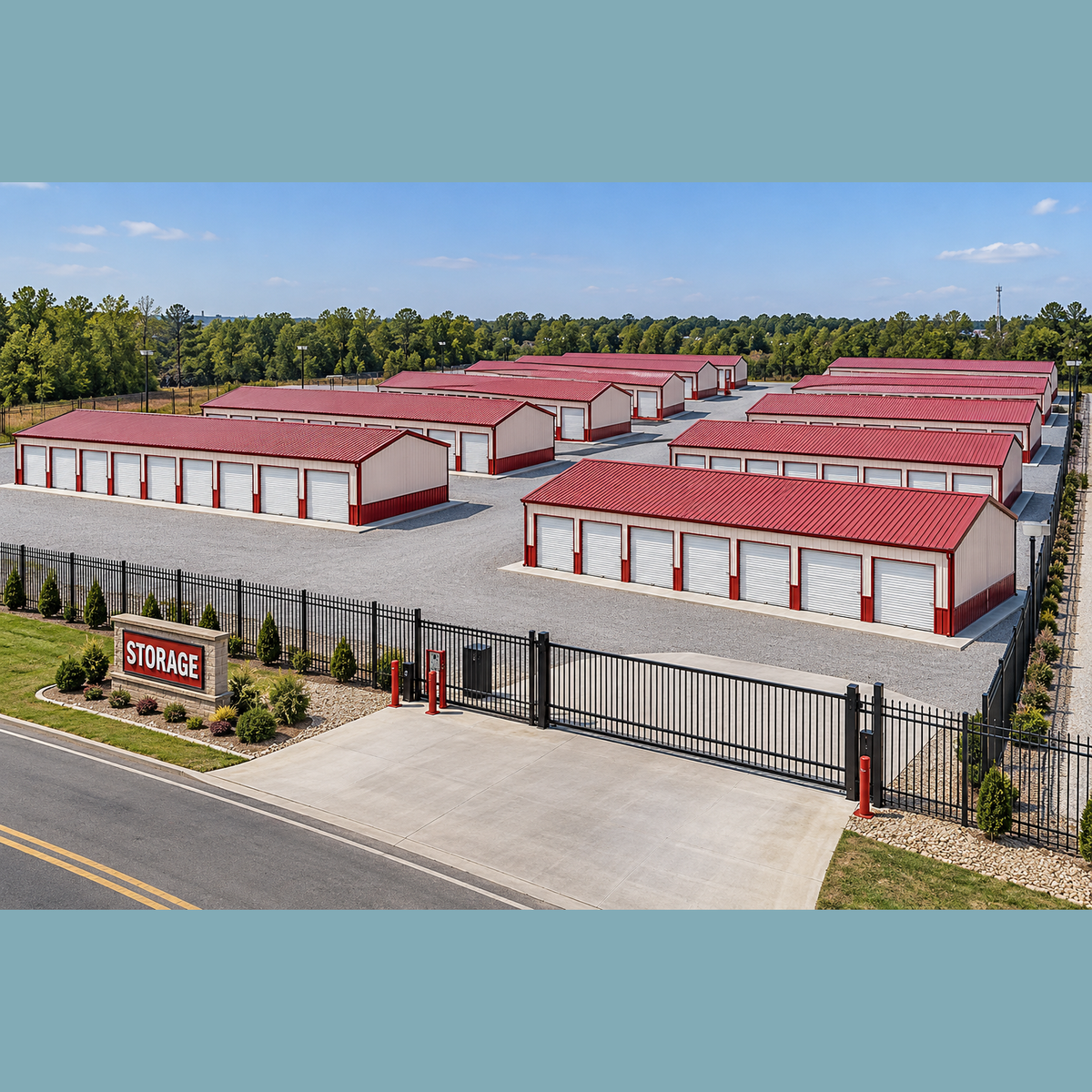 24' x 120' x 11' Ten Unit Storage Metal Building