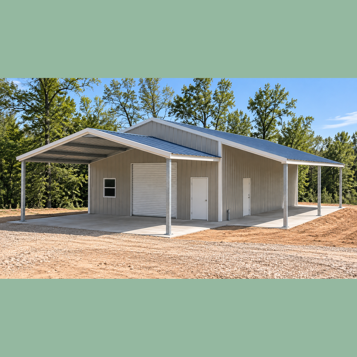 Ready Built Steel 30x60x9 TEXAS ONLY Steel Post Frame Building