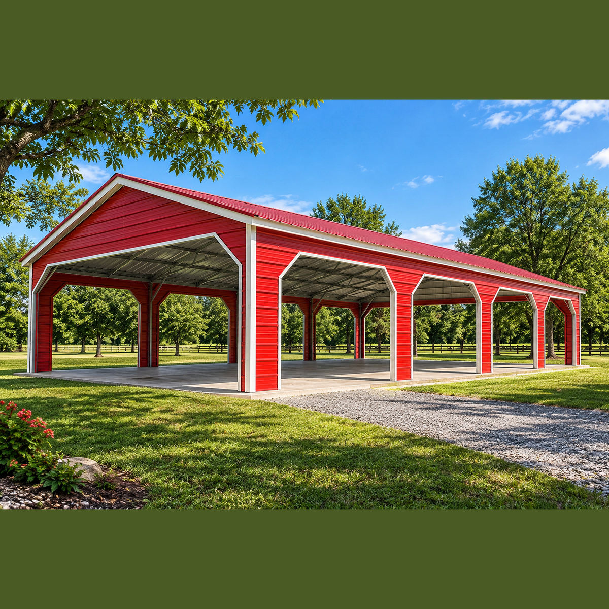 24' x 40' x 9' Pavilion Cover Carport