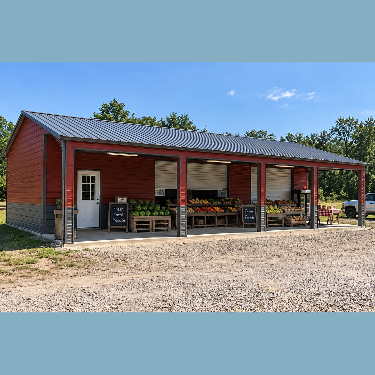 24' x 40' x 10' with 2 lean-to Garage, Store-Front