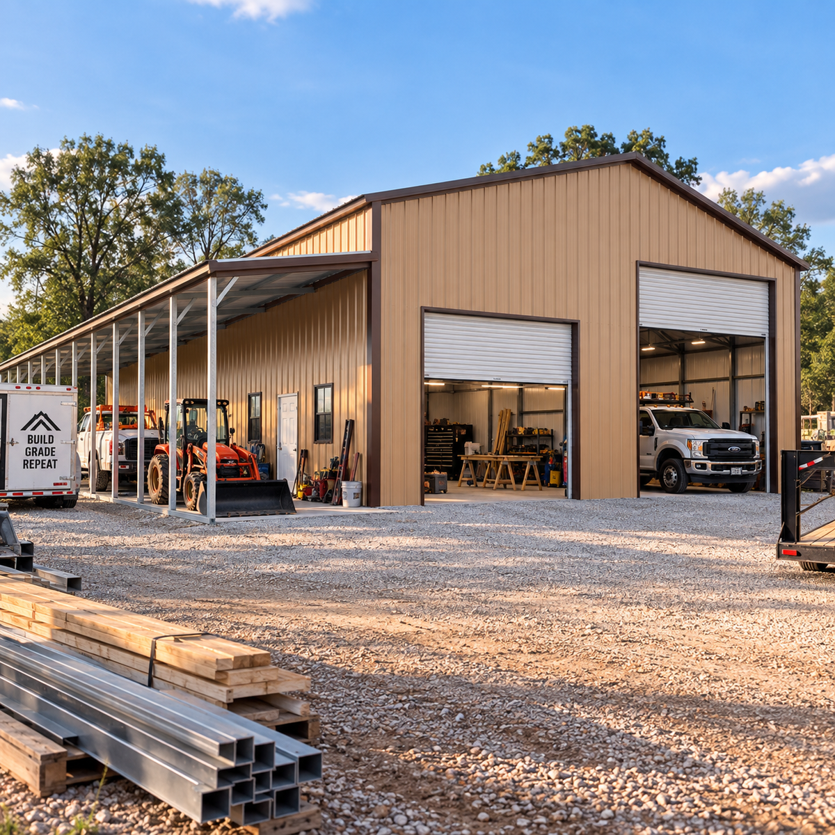 40' x 60' x 16' Standard Metal Building with Lean