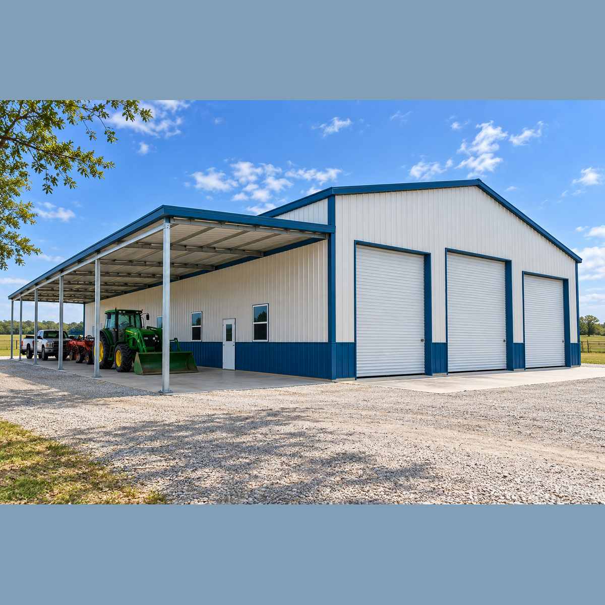 60' x 100' x 16' with Twin 16' Lean-Tos