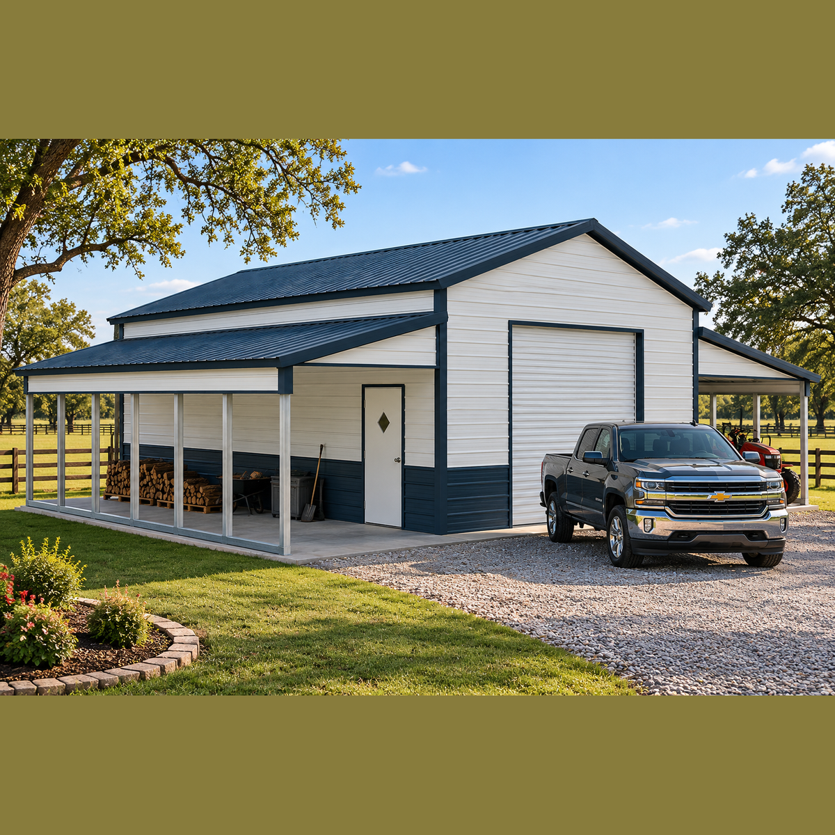 40' x 30' x 12'/9' Step Down Garage